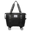Rolling Duffle Bag with Wheels and Handle Foldable Travel Bag Expandable Carry on Bag with Detachable Casters Wheeled Weekender Bag for Women & Men – Purple