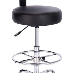 Alternative view of SUPERJARE Drafting Chair with Back, Adjustable Foot Rest Rolling Stool, Multi-Purpose Office Desk Chair, Thick Seat Cushion for Home Bar Kitchen Shop – Black