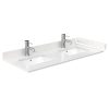 48×22 Double Countertop – Light-Vein Carrara Cultured Marble with Undermount Square Sinks – Includes Backsplash and Sidesplash