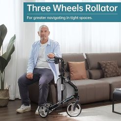 Alternative view of ELENKER 3 Wheel Walkers for Seniors, 3 Wheeled Rollator with 10?? Wheels, Narrow Walkers for Small Spaces, Compact Folding, Ideal for Traveling, Blue