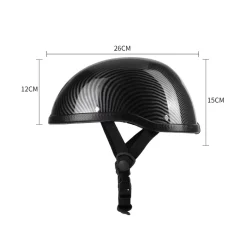 Alternative view of Abody Retro Style Motorcycle Half Helmet ABS+Cotton Cap for Motorcyclist Biker Ridder Carbon striation (One Size)Universal Washable
