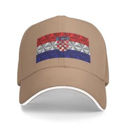 Alternative view of Flag of Croatia with Polygon Effect Baseball Cap Women Men Hats Adjustable Truck Driver Sun Hat Dad Baseball Caps