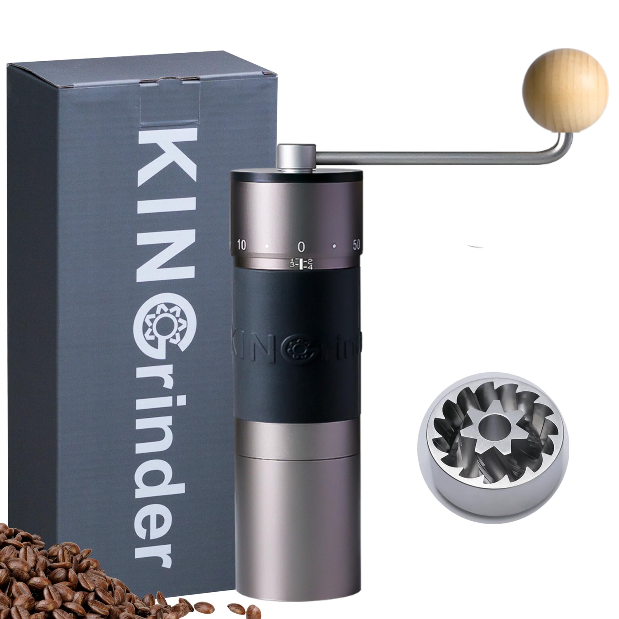 KINGrinder K6 Manual Hand Coffee Grinder with Straight Handle - Image 3