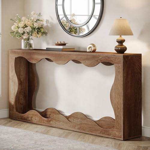 Tribesigns 63 Inches Farmhouse Console Table with Storage, Couch Table Behind Sofa, Long Entryway Sofa Station, Narrow Console Stand, Hallway Stand for Entryway Living Room, Brown - Image 17