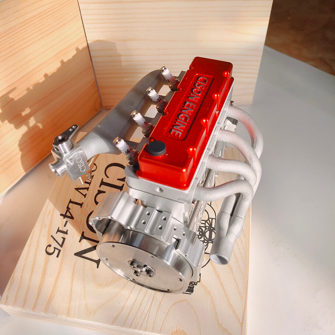 CISON L4-175 17.5cc Mini OHV Inline Four-cylinder Four-Stroke Water-Cooled L4 Gasoline Engine Model for RC Cars Ships(ASSEMBLED) - Image 5