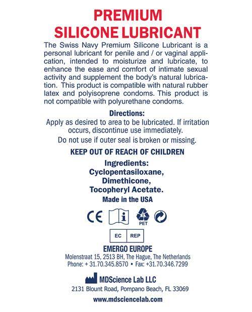 Swiss Navy Premium Silicone Lubricant – 32.0 fl oz - Image 2