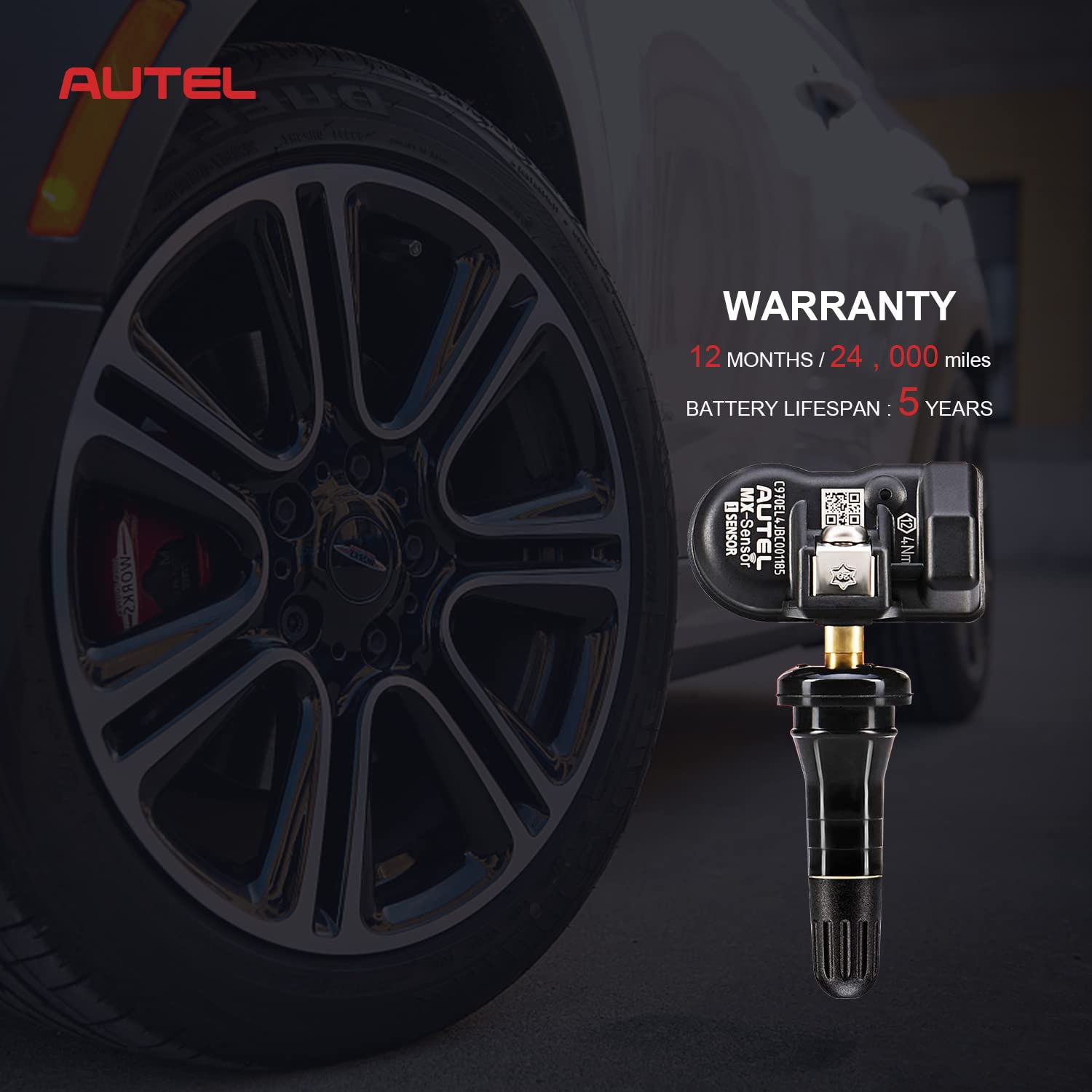 Autel TPMS Sensor MX-Sensor TPS218-315MHz+433MHz 2 in 1 Dual Frequency Replaced OEM Tire Pressure Sensor Universal Programmable Screw-in Sensor Sets of 4 (Rubber Valves) - Image 3