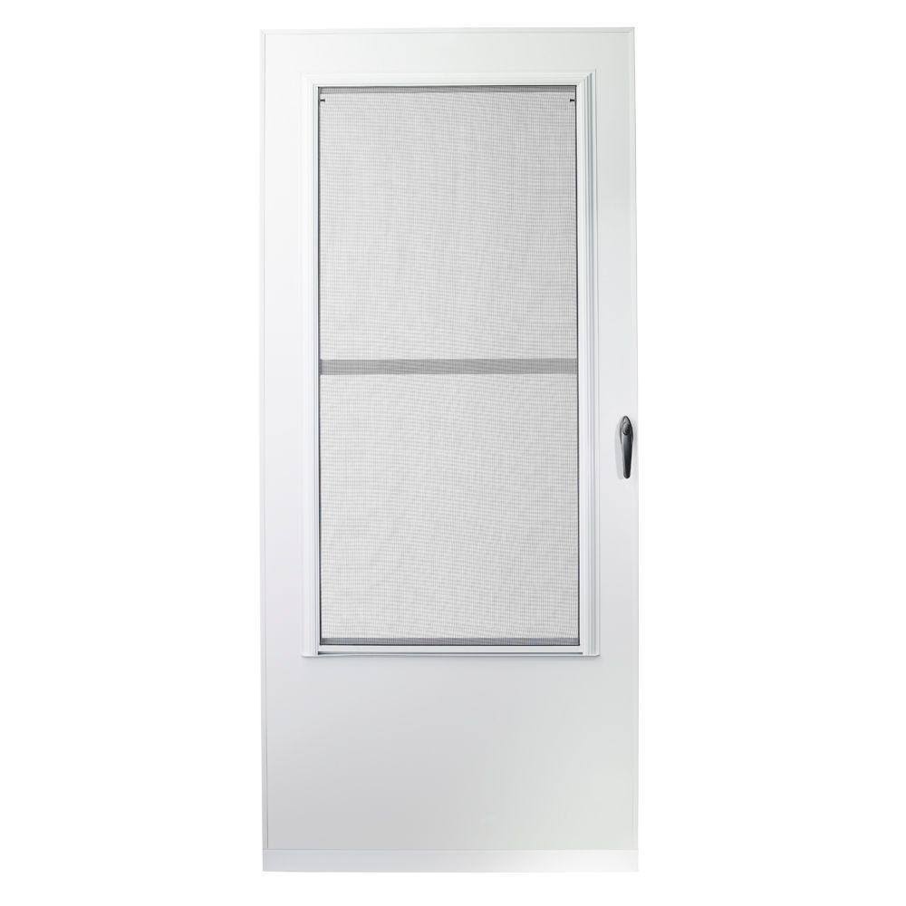Emco 36 in. x 80 in. 100 Series White Self-Storing Storm Door