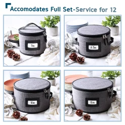 Alternative view of StorageBud Dinnerware Storage Container Set for Plate, Cup, Flatware, Stemware, & Platter Sets- Gray ( 8pc)