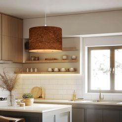 Alternative view of Plug in Pendant Light derelict couch Hanging Lamp with Plug in Clear Cord Linen Lampshade Dimmable Switch for Bedroom Living Room Light Fixtures