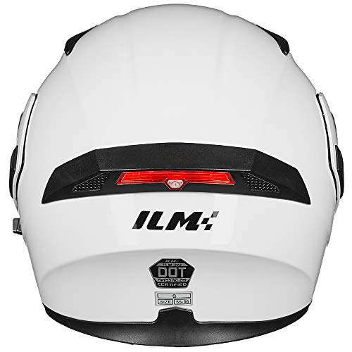 ILM Motorcycle Dual Visor Flip up Modular Full Face Helmet DOT 6 Colors Model 902 - Image 82