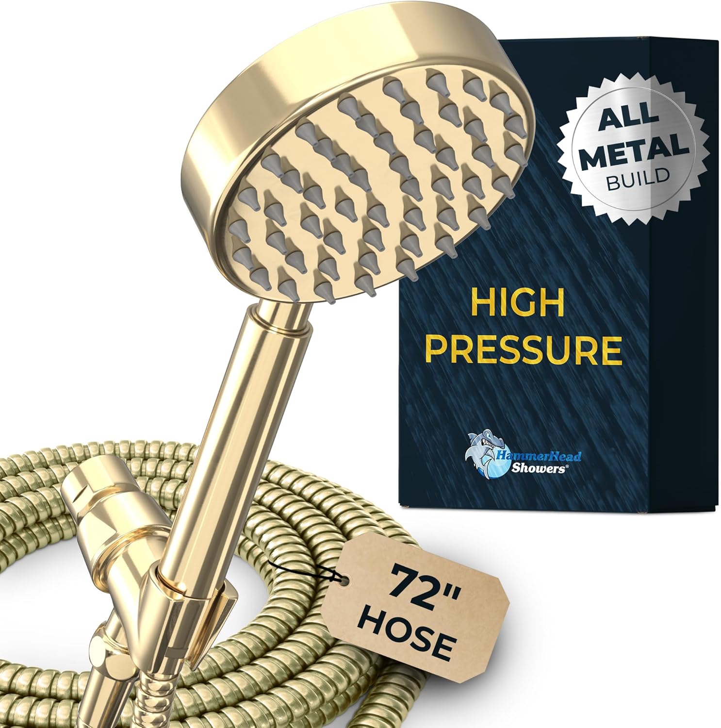 HammerHead Showers? Solid Metal LOW FLOW Handheld Shower Head with Hose and Brass Holder – OIL RUBBED BRONZE ?C Water Saving 1.75 GPM Detachable Shower Head – Adjustable Shower Wand Bracket & 6ft Hose - Image 13