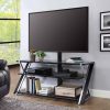 Whalen Xavier 3-in-1 TV Stand for TVs Up to 70, with 3 Display Options for Flat Screens, Black with Silver Accents