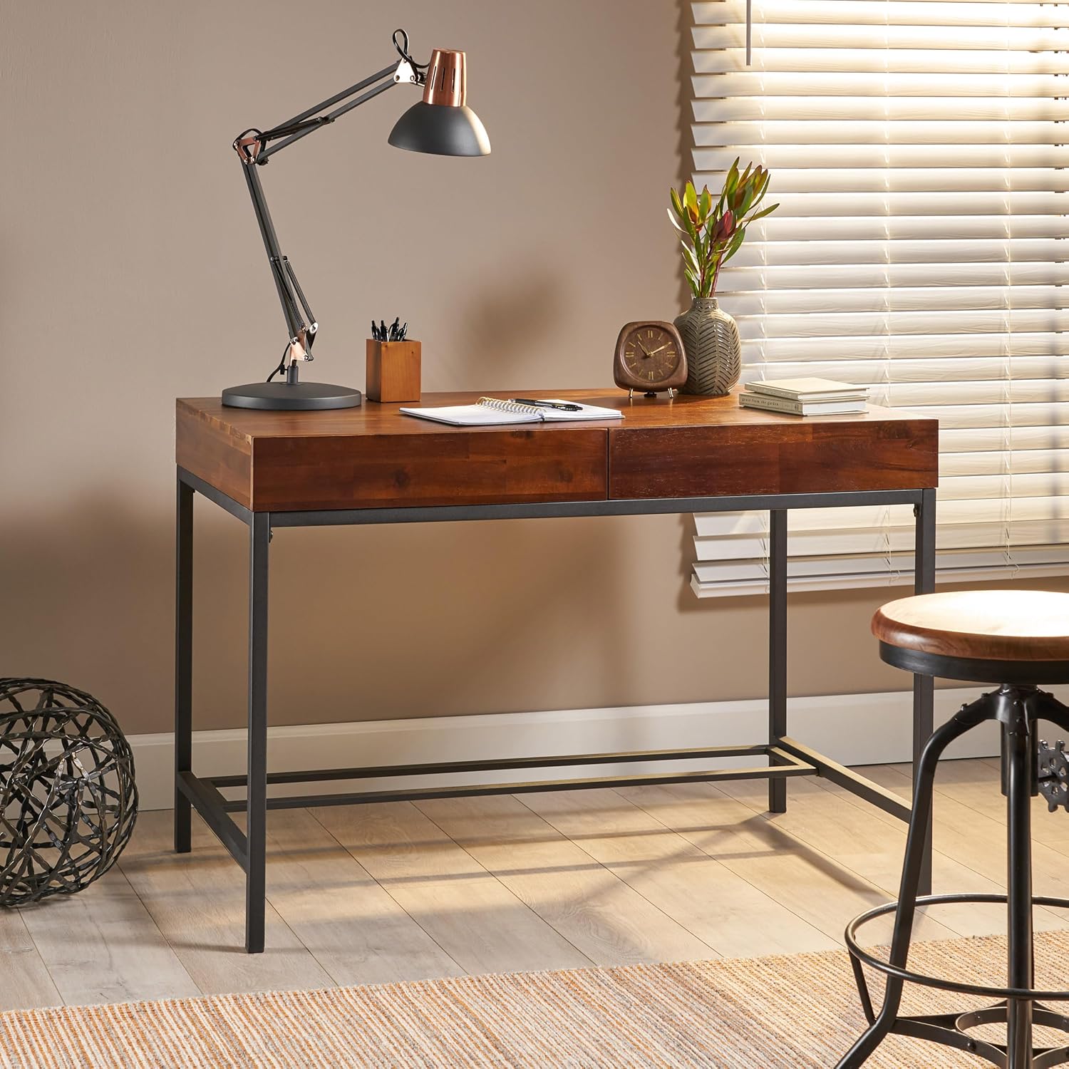 Fashionable Modern Wood Desk, Crafted to Exacting Standards Storage Desk, Durable Computer Office Desk for Home Office - Image 9