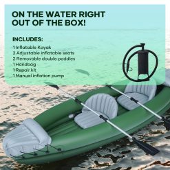 Alternative view of Naipo 2 Person Inflatable Kayak for Adults with Aluminum Oars Bag Carry Patch Air Pump