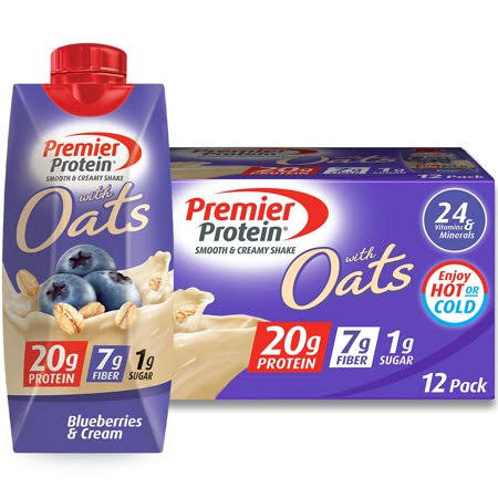 12 Premier Protein Blueberries Cream 20g Protein Shake with Oats 11.5 fl oz