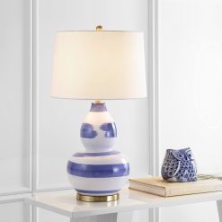 Alternative view of Safavieh Aileen Blue u0026 White Table Lamp