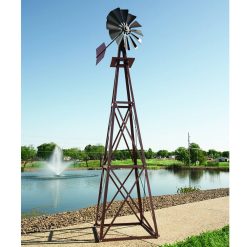 Alternative view of Outdoor Water Solutions 12-Foot Red and White Powder Coated Backyard Windmill