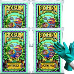 Fox Farm Ocean Forest Potting Soil Organic Plant Fertilizer for Garden Plants Indoor and Outdoor – Plant Soil – 38.5 Quart (1.5 cu ft). – (Bundled with Pearsons Protective Gloves) (4 Pack)