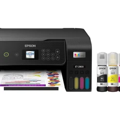 Epson EcoTank ET-2800 Wireless Color All-in-One Cartridge-Free Supertank Printer with Scan and Copy ? The Ideal Basic Home Printer – Black