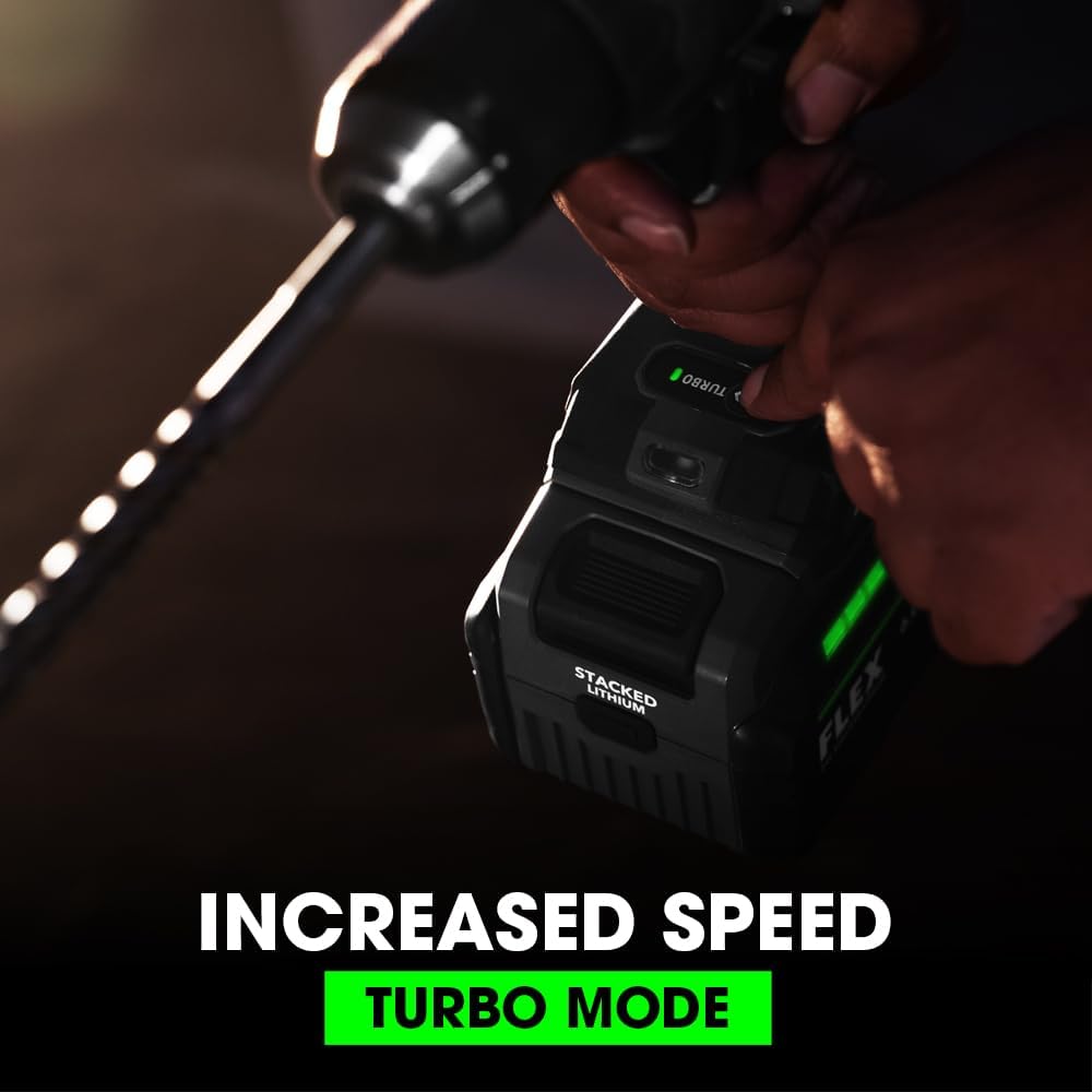 FLEX 24V Brushless Cordless 1/2-Inch 1,400 In-Lbs Torque 2-Speed Hammer Drill Turbo Mode Kit with 6.0Ah Stacked Lithium Battery and 280W Rapid Charger – FX1271T-1H - Image 4