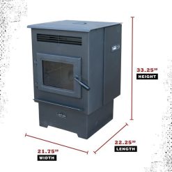 Alternative view of Corn, Pellet + Multi-Fuel Heaters Cleveland Iron Works Pellet Stove with Smart Home Technology, 26,865 BTU, EPA Certified