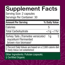 Alternative view of Host Defense, Turkey Tail Capsules, Natural Immune System and Digestive Support, Mushroom Supplement, Unflavored, 60