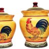 Tuscan Sunshine Country Rooster Hand Painted collection (CANISTER SET)