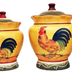 Tuscan Sunshine Country Rooster Hand Painted collection (CANISTER SET)