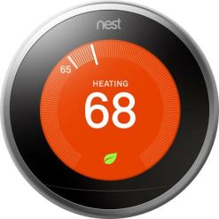 Google – Nest Learning Smart Thermostat – 3rd Generation – Stainless Steel T3007ES