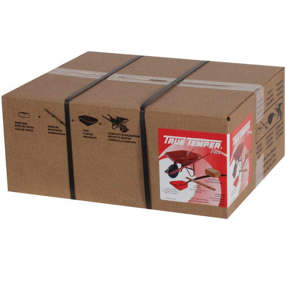 True Temper 4 Cu. ft. Poly Wheelbarrow, Red PW4UT24 - Image 6