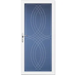 Pella Select 36-in x 81-in White Full-view Universal Reversible Aluminum Storm Door | 6000CB03217