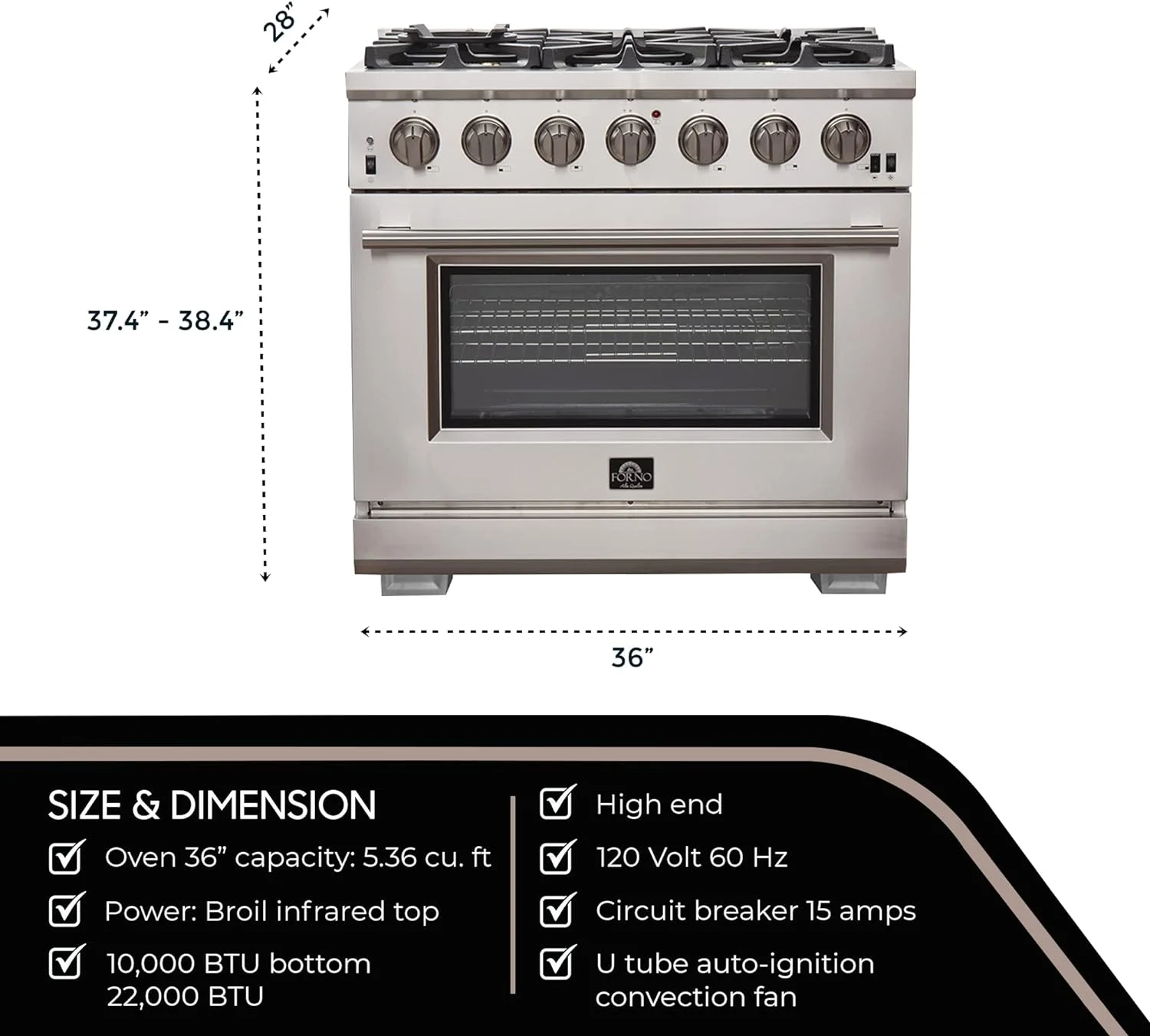 Capriasca – Titanium Professional 36 Freestanding Gas Range - Image 7