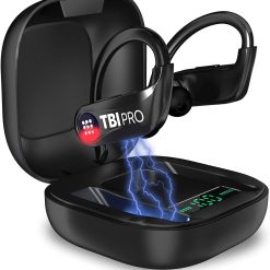 TBI Pro PowerPro5989 Wireless Bluetooth Earbud Headphones with Mic, Black