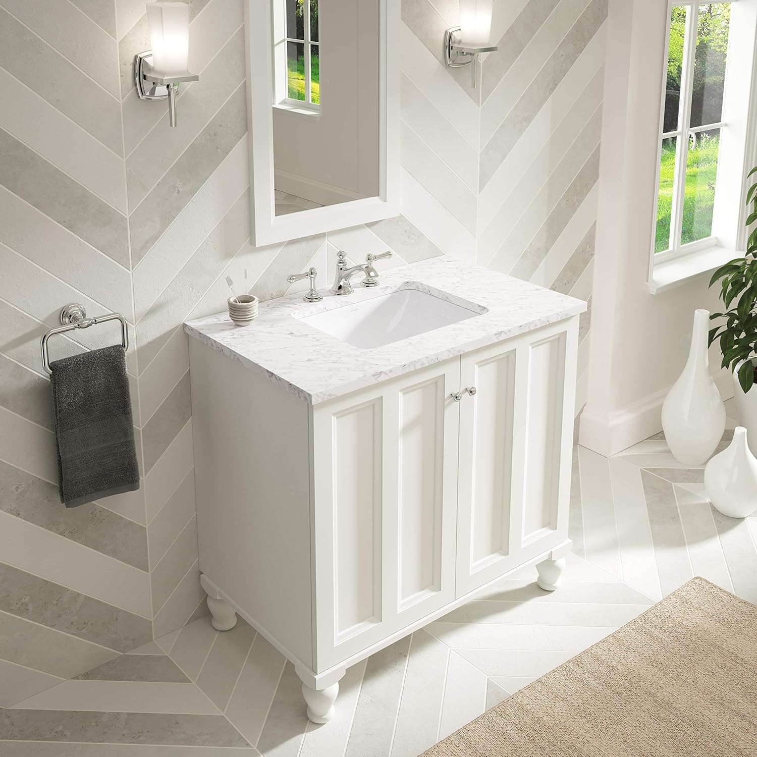 KOHLER K-20000-0 Caxton Under-Mount Bathroom Sink, White - Image 3