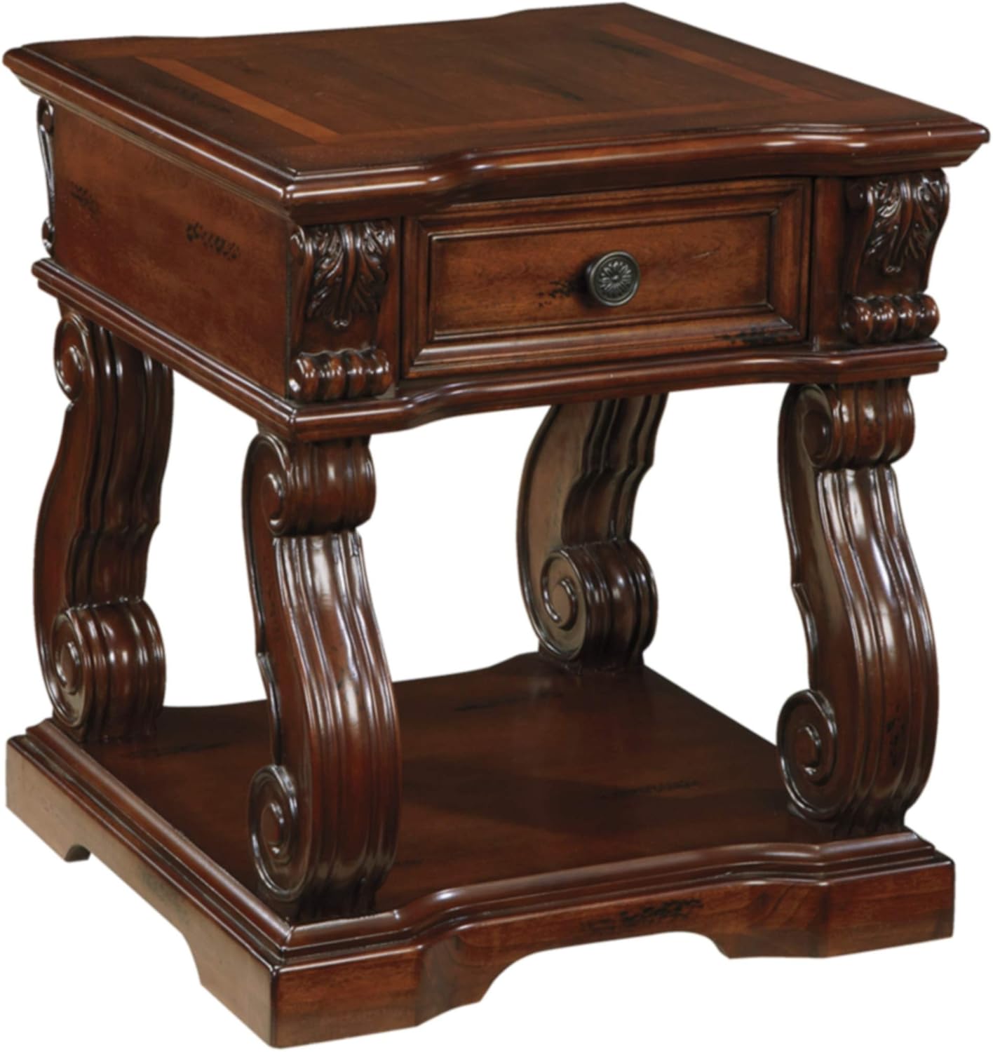 Signature Design by Ashley – Alymere Square End Table – Rustic Brown