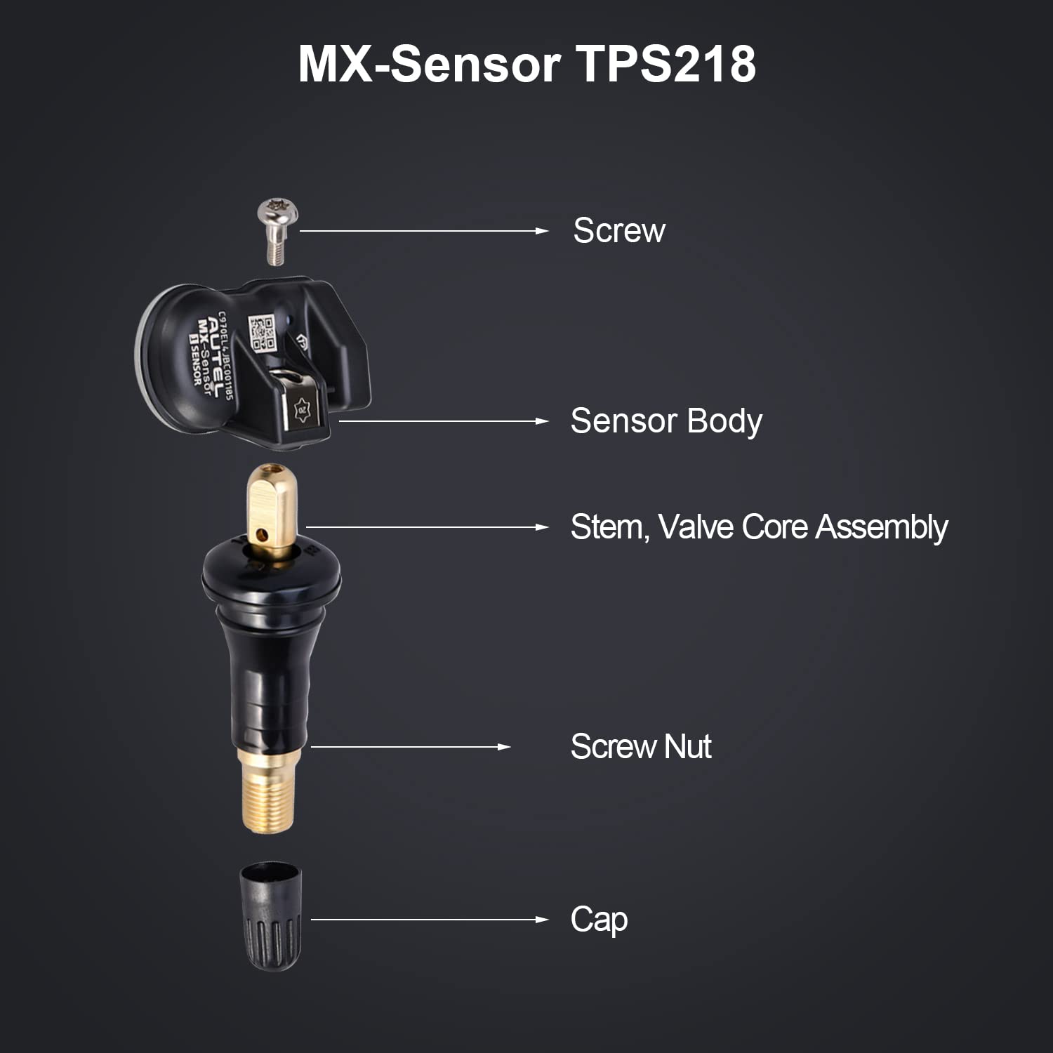 Autel TPMS Sensor MX-Sensor TPS218-315MHz+433MHz 2 in 1 Dual Frequency Replaced OEM Tire Pressure Sensor Universal Programmable Screw-in Sensor Sets of 4 (Rubber Valves) - Image 5
