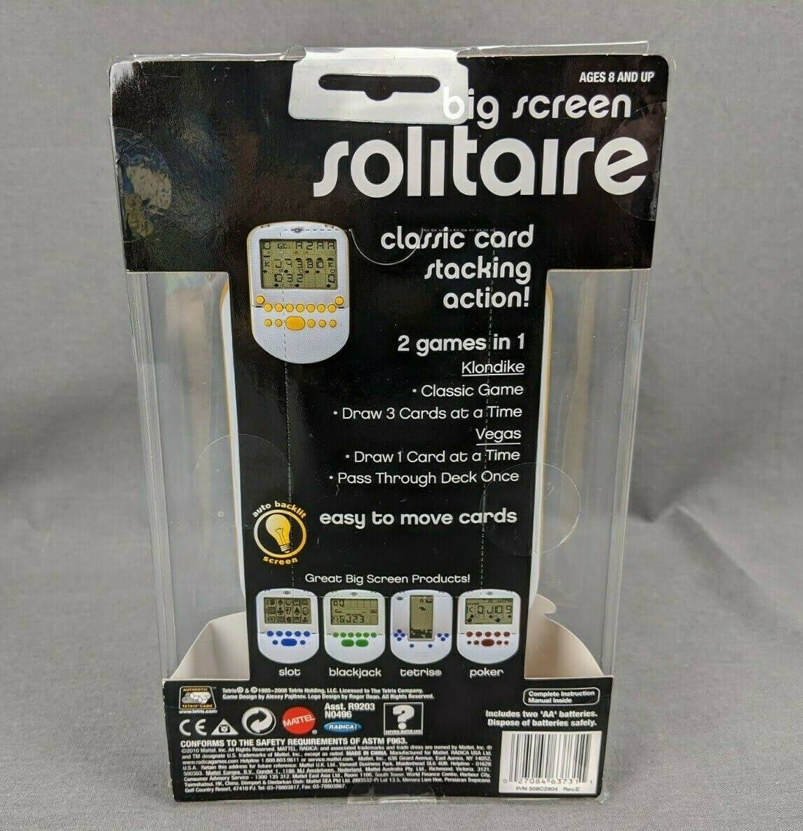 Radica Big Screen Solitaire Electronic Handheld Game 2008 Yellow White - Image 5