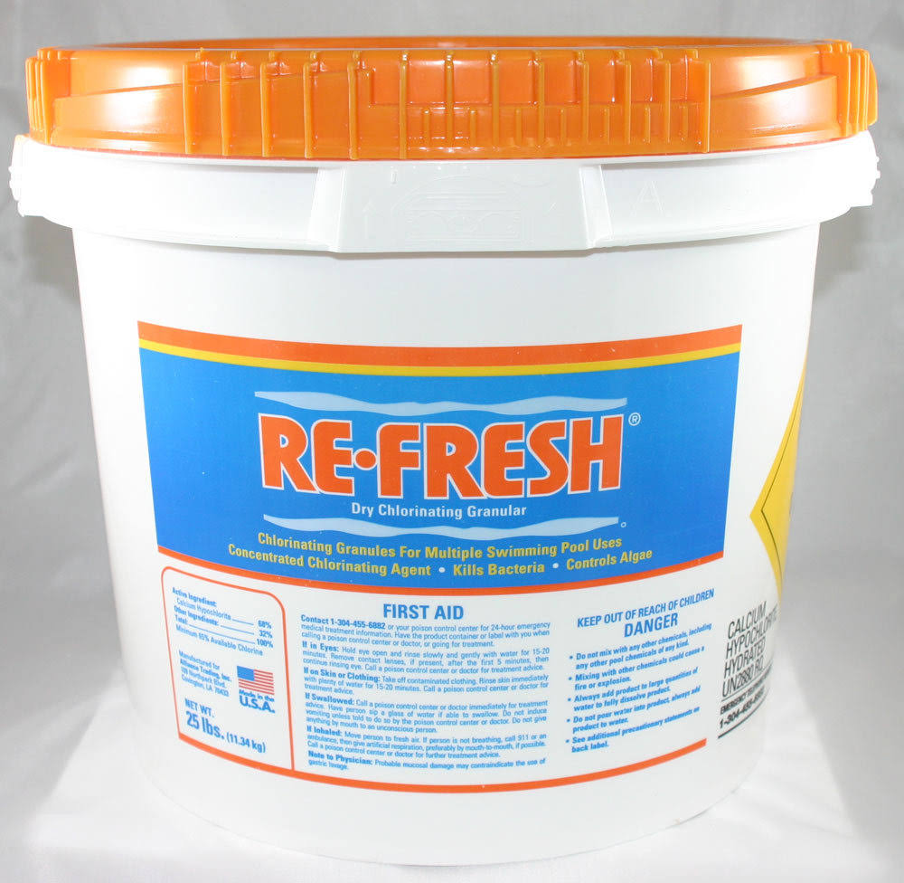 Refresh W8000392 25 lbs Calcium Hypochlorite Pool Chemical Shock