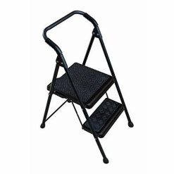 Werner 2-Step 250 lbs. Capacity Black Steel Foldable Step Stool