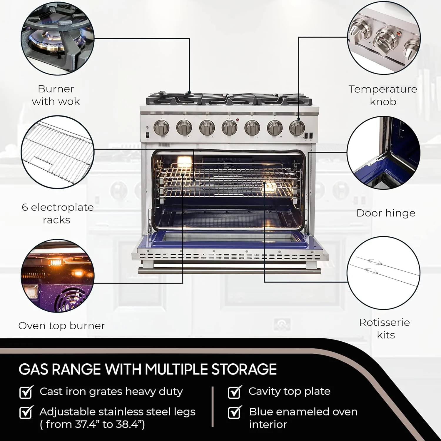 Capriasca – Titanium Professional 36 Freestanding Gas Range - Image 5