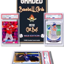 Three Graded Baseball Cards Gift Box: MLB Edition ??Three Premium PSA/BGS Graded 10, 9.5 or 9 Cards ??Potential Rookie Autographs & Numbered RC Refractors??Gift for Baseball Fans??by Slabs of Heat