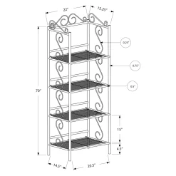 Alternative view of Monarch Bookcase 70H / Copper Metal Etagere