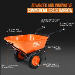 Alternative view of SuperHandy Wheelbarrow Utility Cart Electric 24V DC 330lbs Max Load Barrel Dump Material Debris Hauler (Amazon Exclusive)