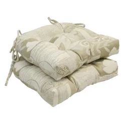 Blazing Needles  16 in. U-Shaped Jacquard Tufted Chair Cushions, Pine Cabin – Set of 2