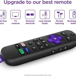 Alternative view of Roku Voice Remote Pro | Rechargeable voice remote with TV controls, lost remote finder, private listening, hands-free voice controls & personal shortcut buttons for Roku players Roku TV, & Roku audio