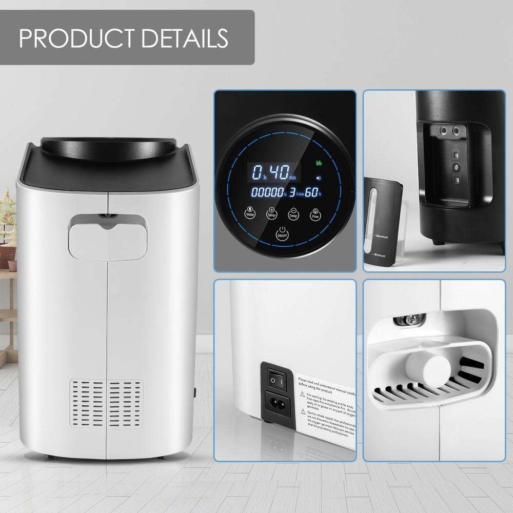 1L-7L/min Adjustable Oxygen Concentrator Machine for Home and Travel Use - Image 2