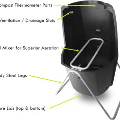 Alternative view of Spin Bin 60 Gal. Outdoor Compost Tumbler Rotating Garden Composter Bin (Black)