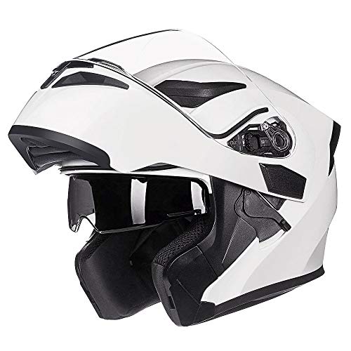 ILM Motorcycle Dual Visor Flip up Modular Full Face Helmet DOT 6 Colors Model 902 - Image 68