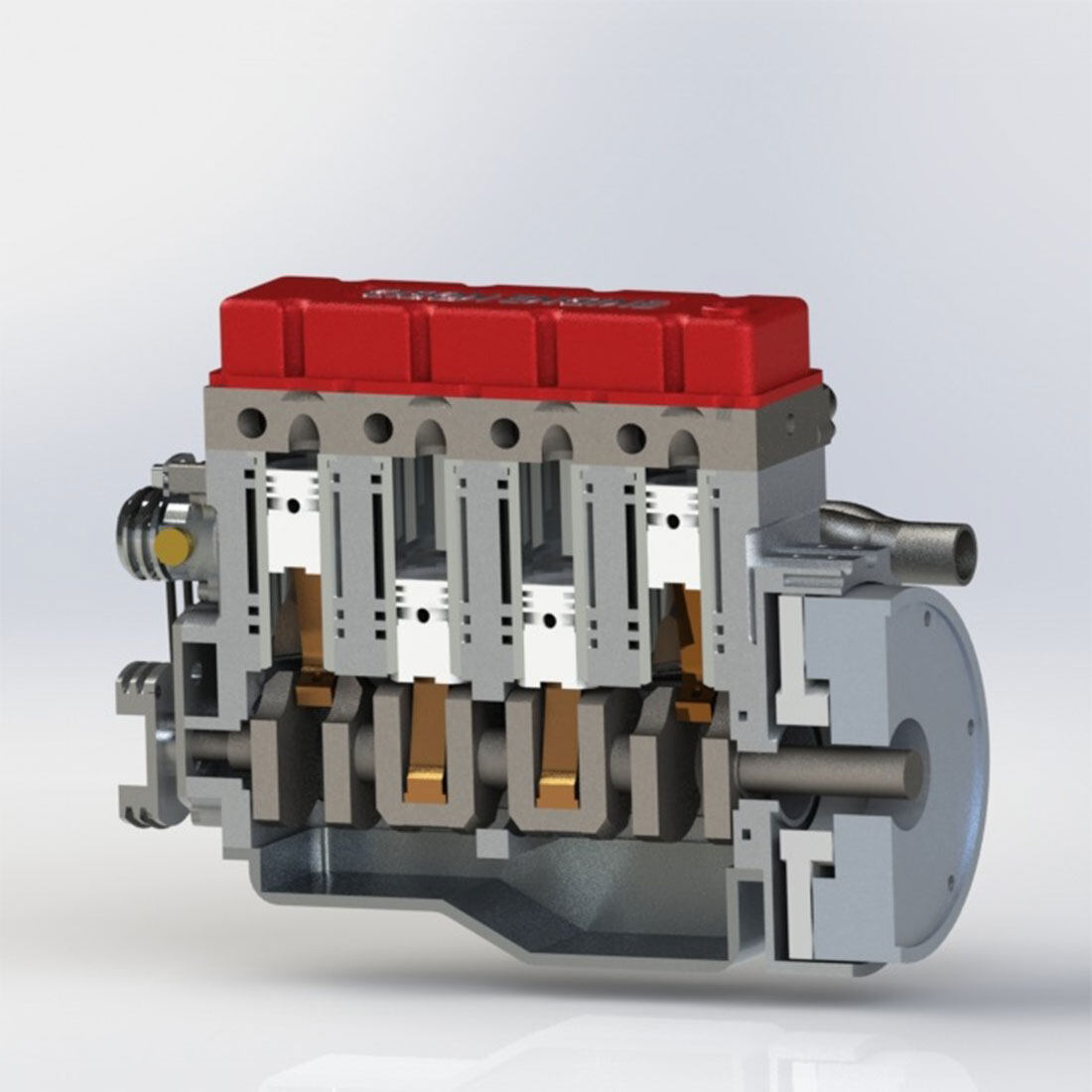 CISON L4-175 17.5cc Mini OHV Inline Four-cylinder Four-Stroke Water-Cooled L4 Gasoline Engine Model for RC Cars Ships(ASSEMBLED) - Image 8